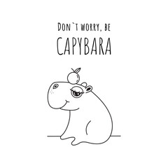 A cute capybara symbolizing calm and poise