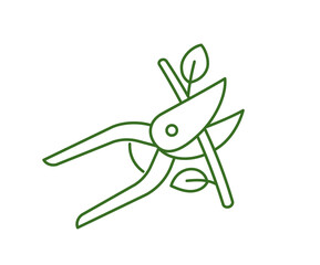 Secateur line icon. Garden pruner. Vector editable outline stroke.