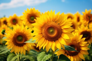 Obraz premium sunflower field on a sunny day