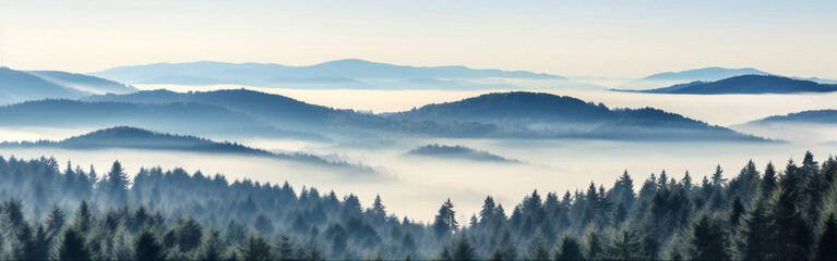 Amazing fog landscape in Black Forest