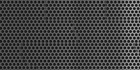 Seamless perforated metal dot grid pattern. Metallic industrial steel grate with punched holes transparent background texture overlay or displacement, bump or height map. 3D rendering, Generative AI - obrazy, fototapety, plakaty