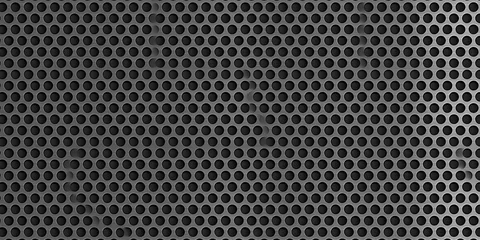 Fototapeten Seamless perforated metal dot grid pattern. Metallic industrial steel grate with punched holes transparent background texture overlay or displacement, bump or height map. 3D rendering, Generative AI © Hitesh