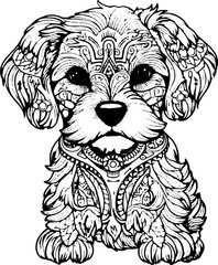 Coloring Page Dog - Vector Format