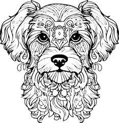 Coloring Page Dog - Vector Format
