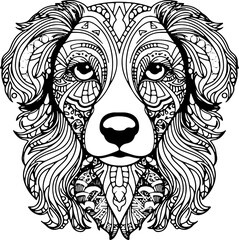 Coloring Page Dog - Vector Format