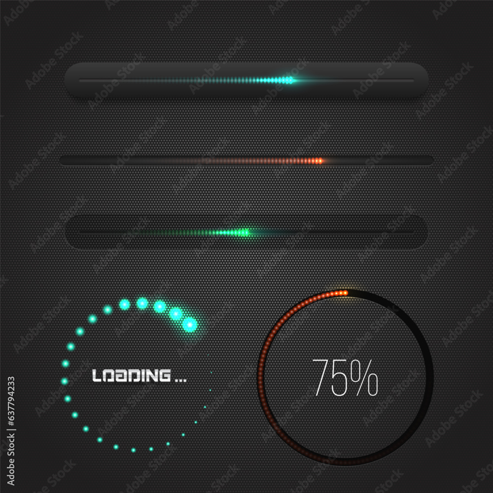 Poster progress loading bar. downloading process. concept technology. vector illustration.