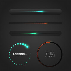 Progress loading bar. Downloading process. Concept technology. Vector illustration.