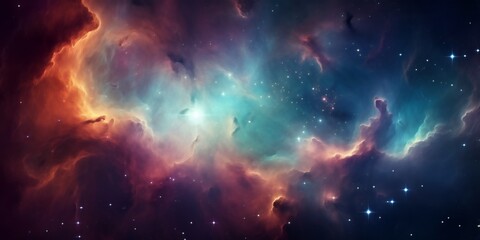 Fototapeta na wymiar Colourful space galaxy cloud nebula