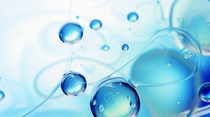 Textured background of water swirls and bubbles. Abstract composition of patches and droplets creating sense of swimming. Banner. Generative Ai content.