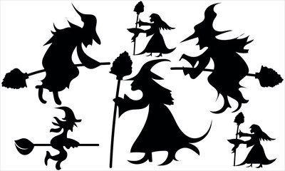 Vector halloween silhouette element collection