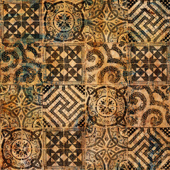 Background of vintage ceramic tiles. - 637795454