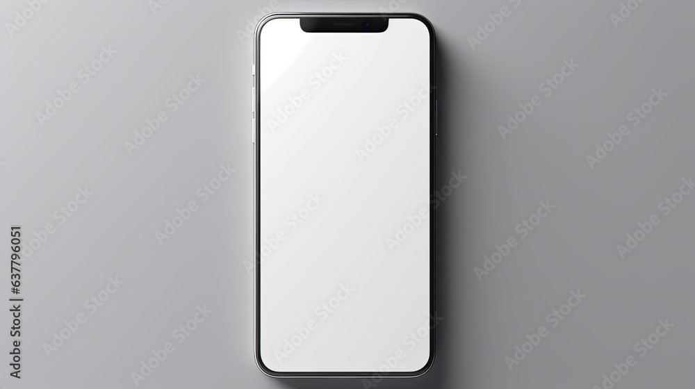 Canvas Prints Phone screen mock up on gray background PSD with clipping path. Mockup image