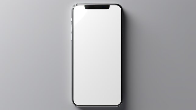 Phone screen mock up on gray background PSD with clipping path. Mockup image
