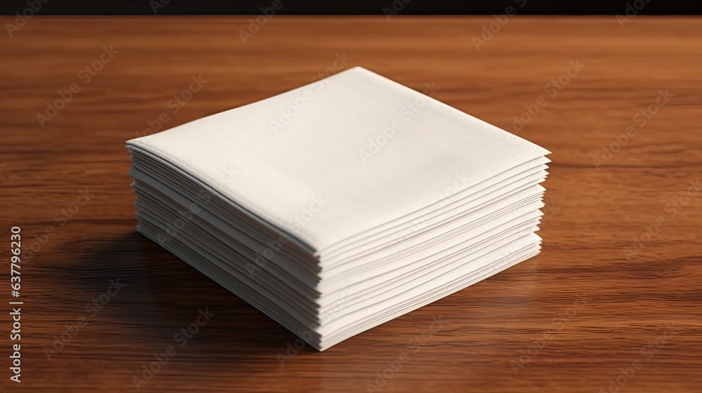 Poster copy space for logo or design on a stack of paper napkins. mockup image