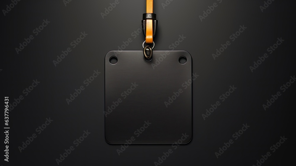 Poster isolated blank badge mockup with string corporate design