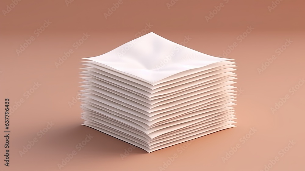Poster copy space for logo or design on a stack of paper napkins. mockup image