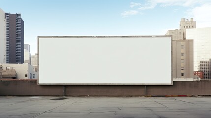 Empty billboard on a wall in the city . Mockup image