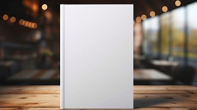 High Quality Photo Of A Hardcover Book Mockup On A Wooden Desk In An Office Setting