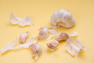 garlic isolated on white