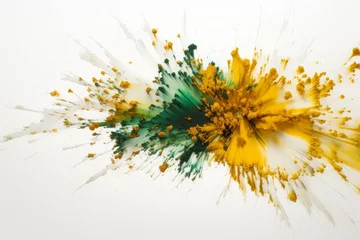 Poster de jardin  A flying object in vibrant yellow and green colors  © Marius F
