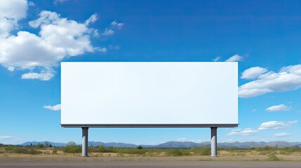 Billboard mockup with clear screen blue sky background perfect for advertising