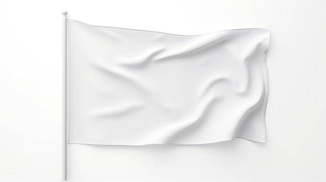 White isolated flag for design purposes. Mockup image