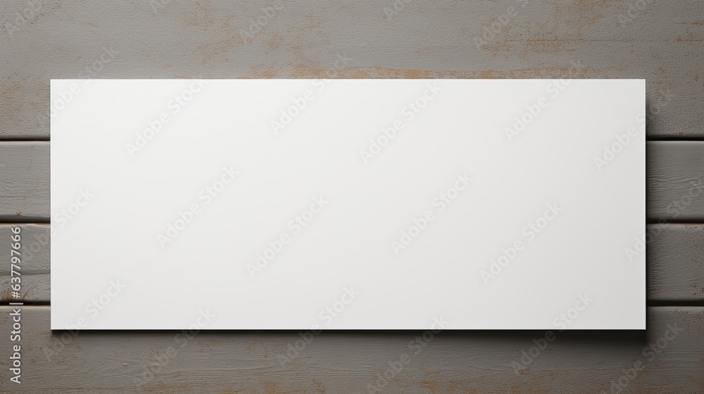 Poster Gray background with folded blank paper. Mockup image