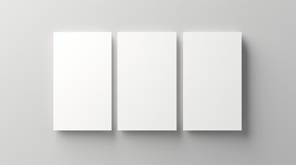 Naklejka premium Minimal business brand template with grey background and copy space on blank paper sheet cards. Mockup image