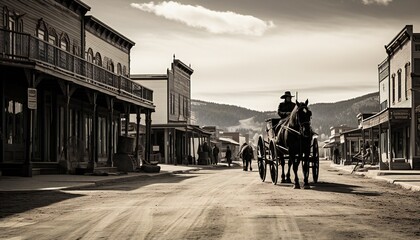 Western town with saloons illustration