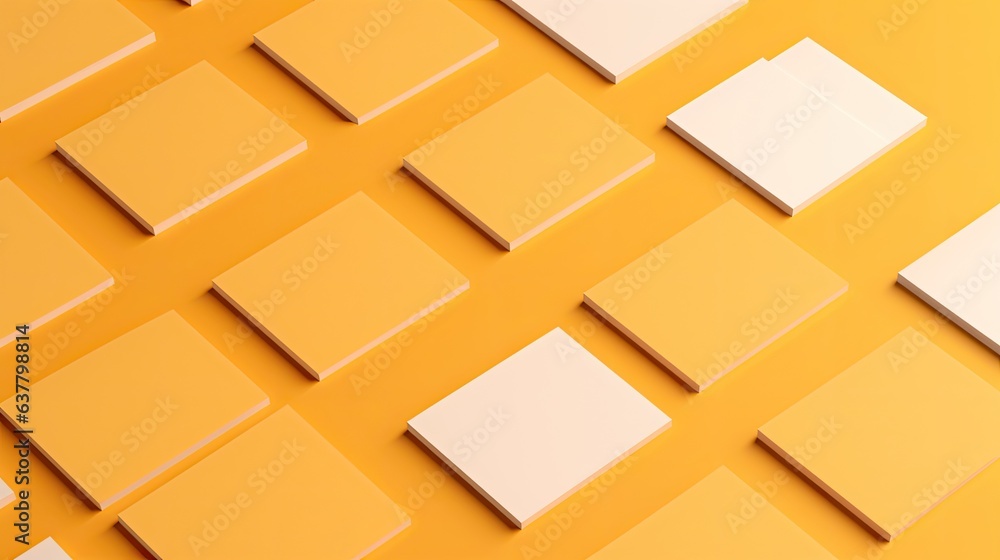Poster Flat lay of business cards on a color background providing copy space for text. Mockup image