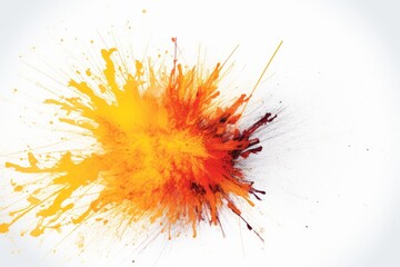 A colorful splatter on a blank canvas