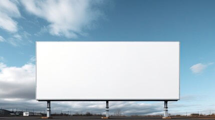 Obraz premium Billboard mockup with clear screen blue sky background perfect for advertising