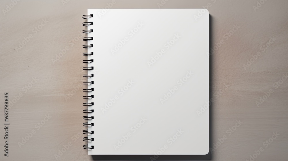 Fototapete school notebook on a gray background with copy space. mockup image