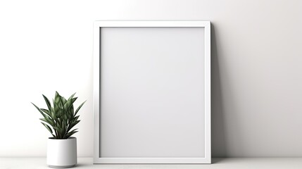 Empty frame template on a wall for interior design. Mockup image