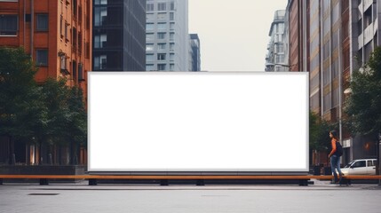 A big digital screen for outdoor media with a blank advertising mockup in an urban city