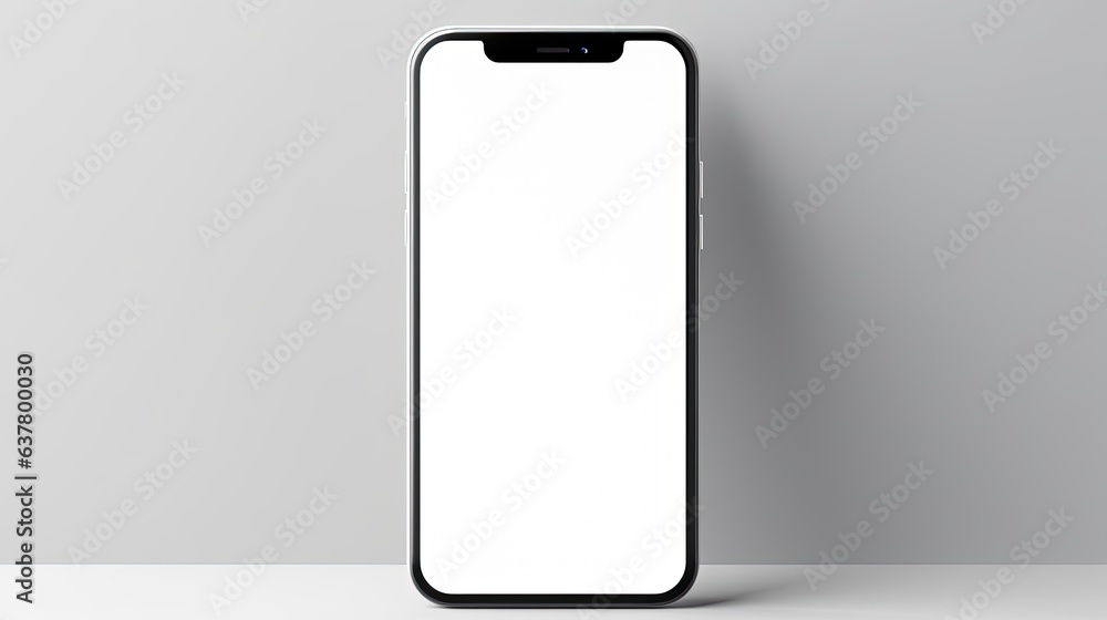 Poster phone screen mock up on gray background psd with clipping path . mockup image