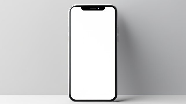 Phone screen mock up on gray background PSD with clipping path . Mockup image