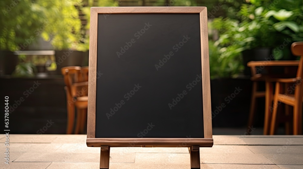 Aufkleber restaurant menu mockup with empty blackboard and copy space
