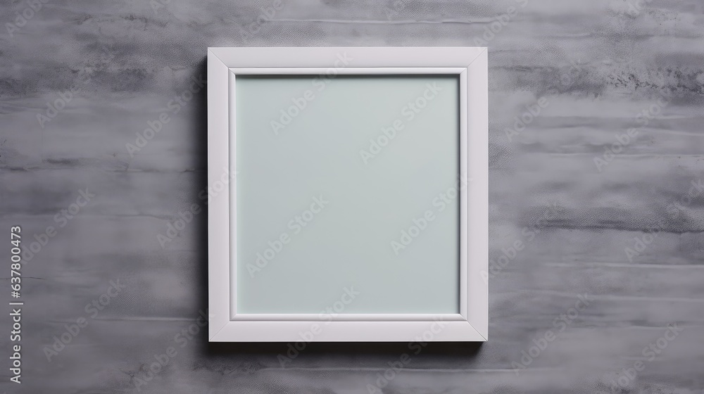 Aufkleber Square artwork template displayed in an interior design with a blank mockup frame on the wall
