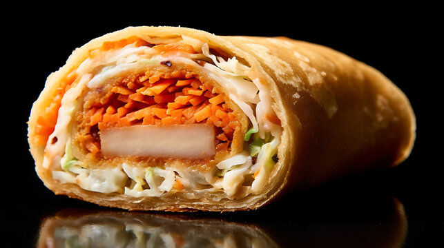 Chiko Roll: Deep-fried snack roll filled with meat, cabbage, carrots, and barley.. Ai Generative