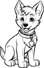 Coloring Page Dog - Vector Format