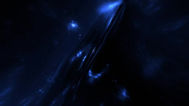 Dark blue cosmos, space background. Seamless Loop