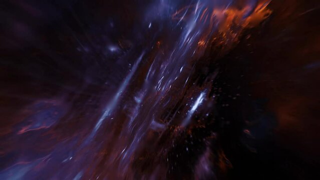 Force of the universe warping space and time, cosmic background. Seamless Loop