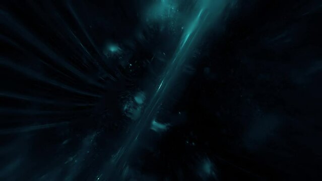 Deep blue cosmic visuals of the universe warping space and time, background. Seamless loop