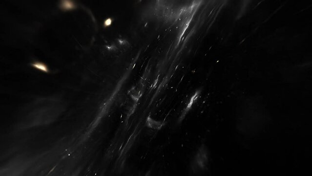 Dark gold universe, time travel, alien technology, cosmic background. Seamless Loop