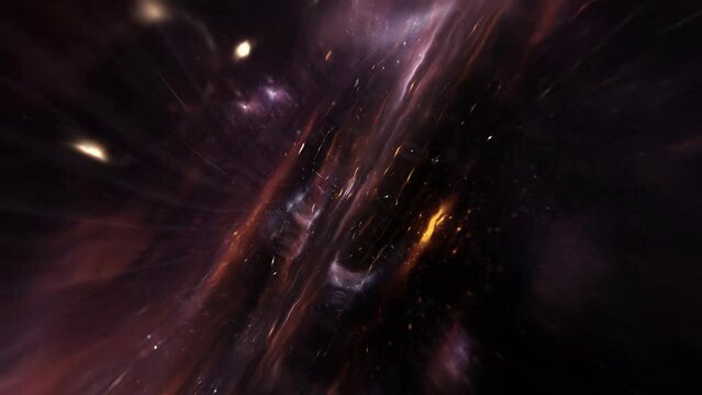 Cosmic visuals of the universe warping space and time, background. Seamless loop