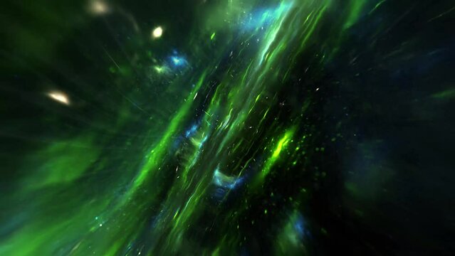 Traveling through dimensions, space background. Seamless loop