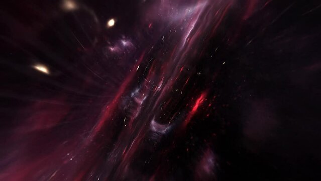 Red cosmic background of the map of the universe. Seamless loop