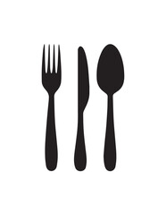 Fork knife and spoon icons.