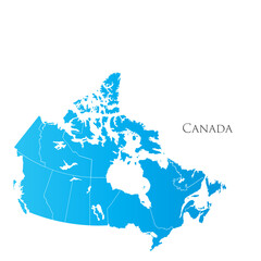 Map of Canada with separate districts.